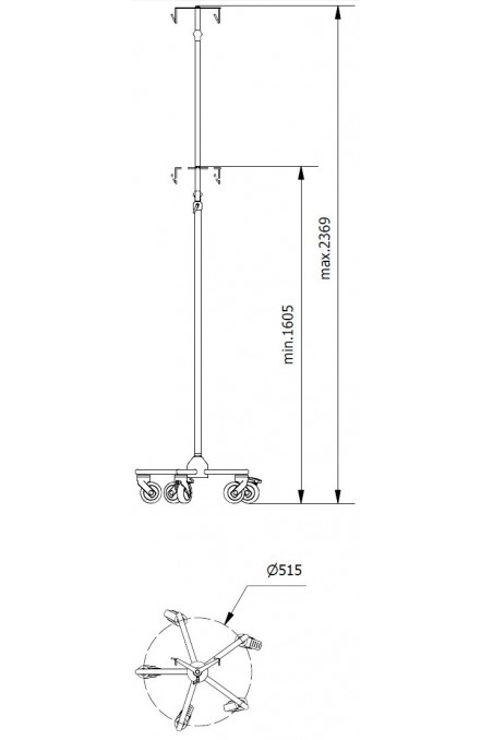 Porta sueros- modelo Small "One Hand", JB 306-2-317-211 by JB Medico