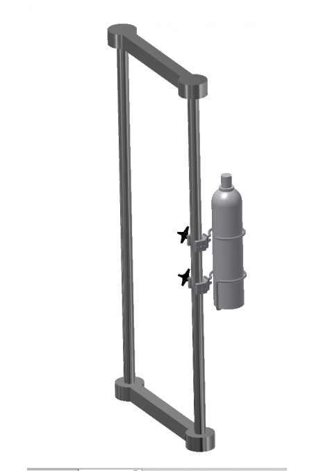 Ilt & Gas Flaskeholder-Bund, Ø140 mm. hul, Rustfri Stål (AISI 304),  JB 277-02-00 af JB Medico