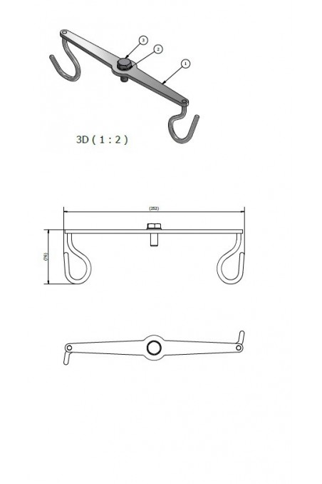 Bottle holder, double for IV Pole, straight. JB 204-00-00 by JB Medico